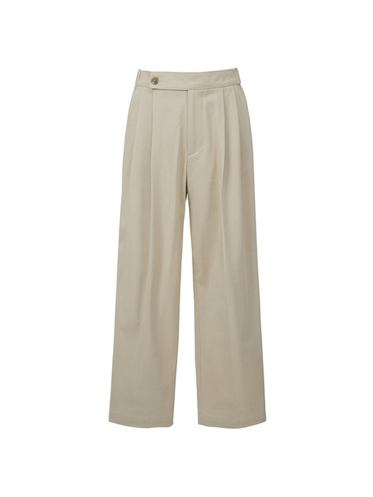 TWO PLEATED EASY PANTS / BEIGE