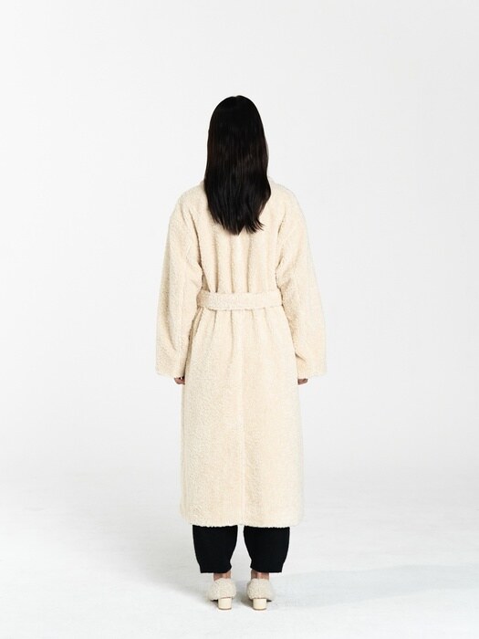 CURLY WRAPOVER LONG COAT