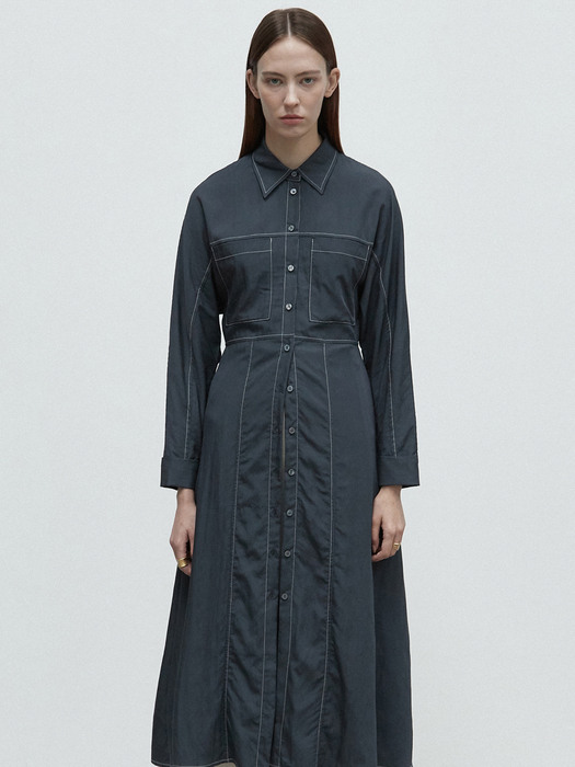 amr1299 stitched shirts onepiece (navy)