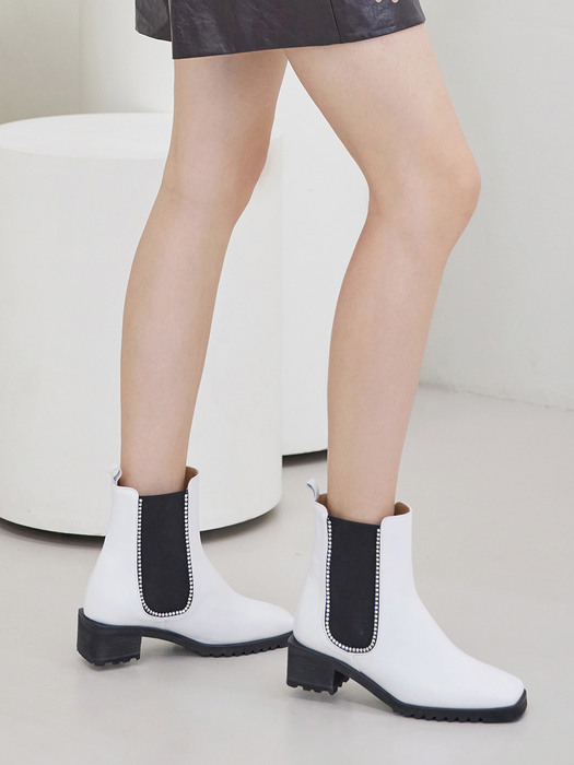 Marble Chelsea Boots_White