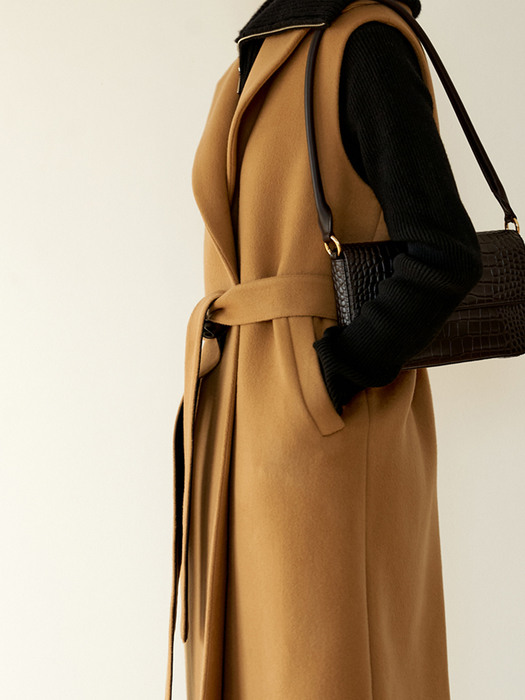 CASHMERE CAMEL COAT VEST