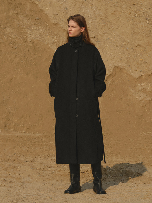 cashmere mac coat (black)