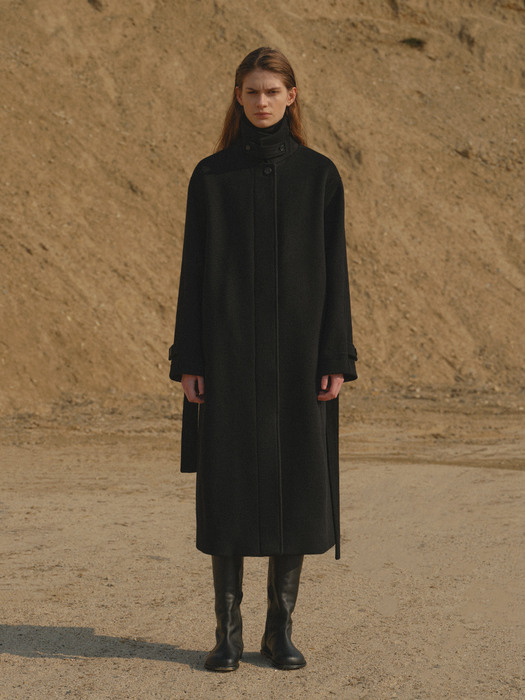 cashmere mac coat (black)
