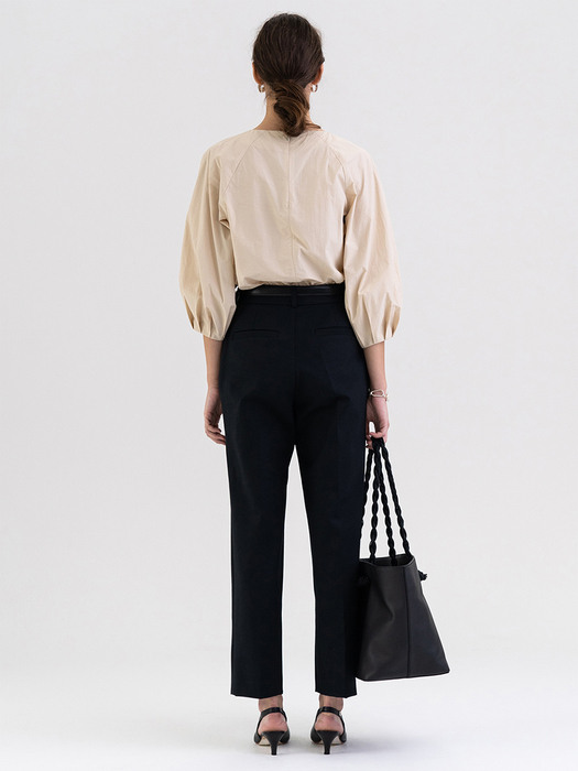 FW21 Draped Volume Blouse Beige