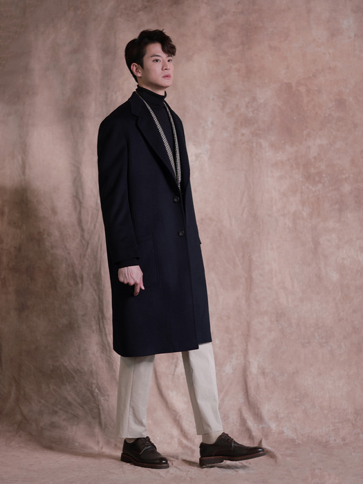 NAVY WOOL COAT