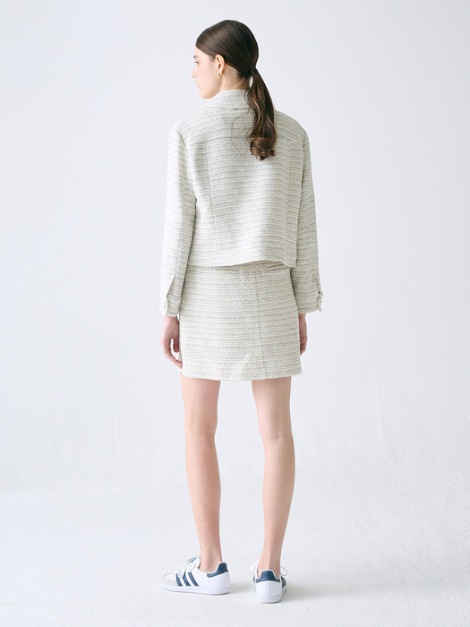 H-line Tweed Mini Skirt_IVORY