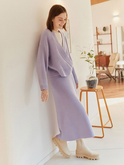 Flare Knit Skirt  Lavender Purple (WE215UC13T)