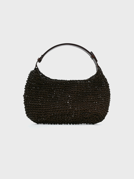 22SS WEAVING LEATHER BAG - BROWN