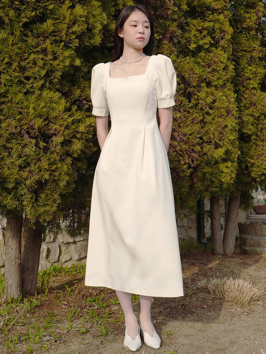 Rose Vine Dress Long (Cream)