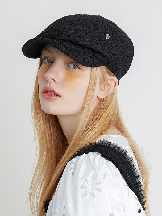 Simple Newsboy Cap - Summer Tweed Black