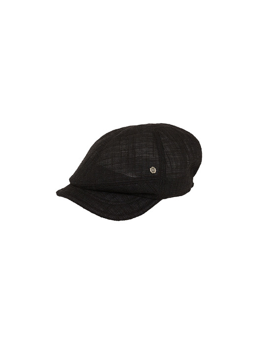 Simple Newsboy Cap - Summer Tweed Black