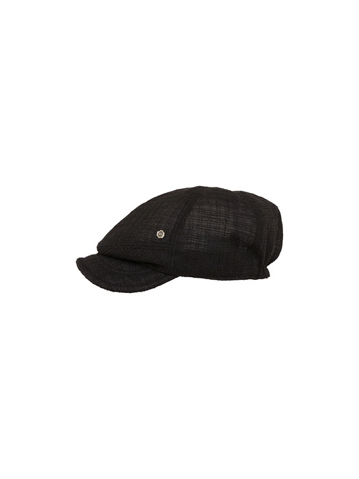 Simple Newsboy Cap - Summer Tweed Black