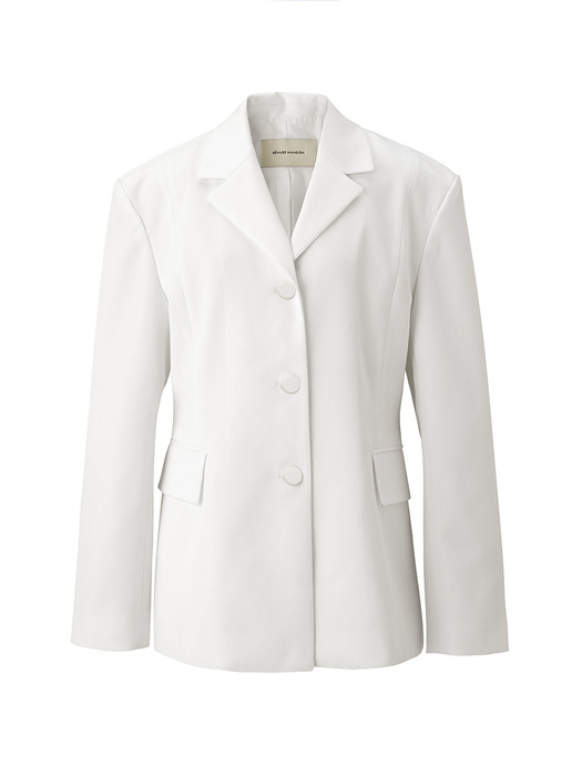 Three button single jacket - White