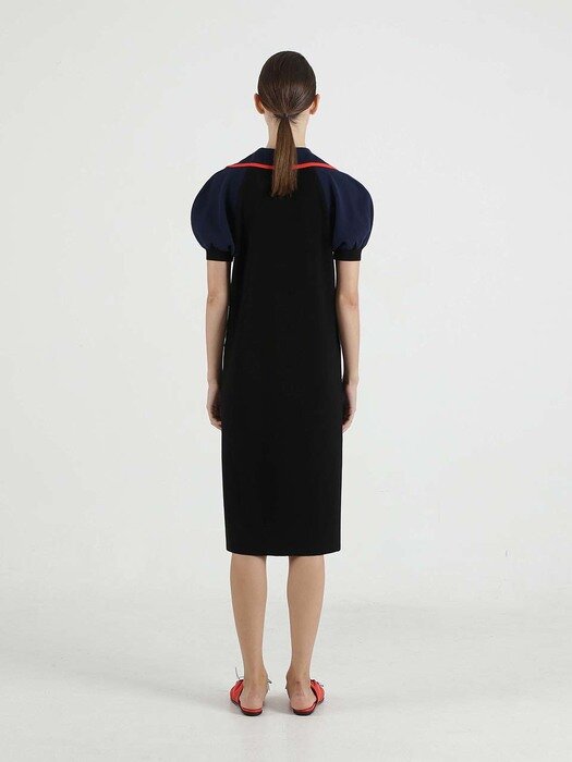 CORA Knit Dress - Black/Navy