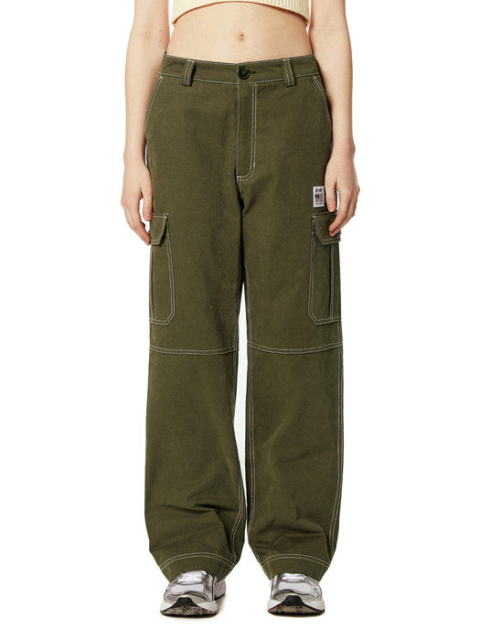 STITCH POINT CARGO PANTS [KHAKI]