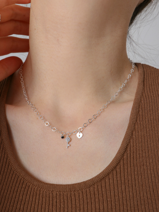 Secret Charms Link Silver Necklace In266 [Silver]