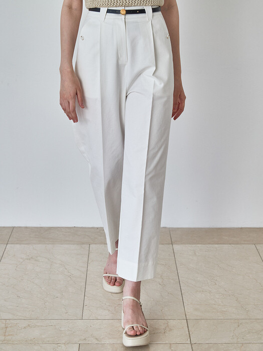 SUMMER COTTON WIDE PANTS(sand ivory)