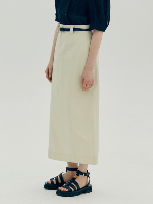 Stich H-line long skirt - Mint