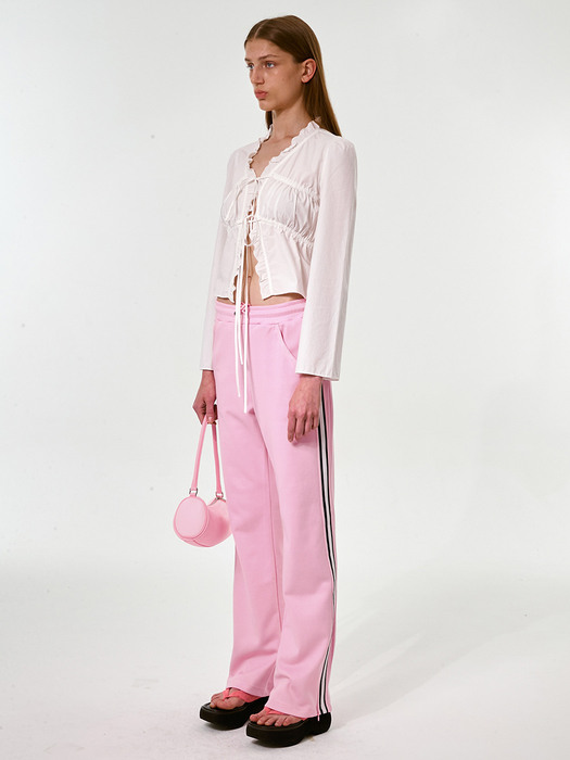 TAPED JERSEY TRACK PANTS, PINK