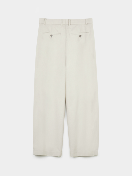 Light Slub Side Tuck Pants (Ivory)