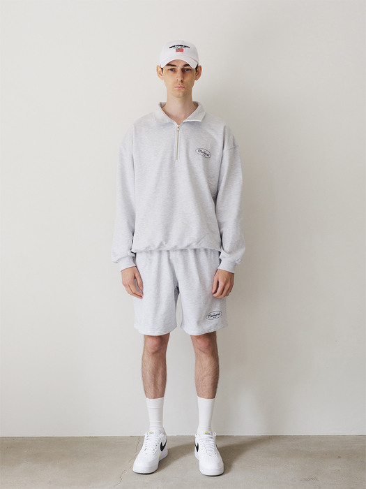 (UNISEX) Memorial Signature Anorak Set - BOTTOM 반바지 (멜란지)