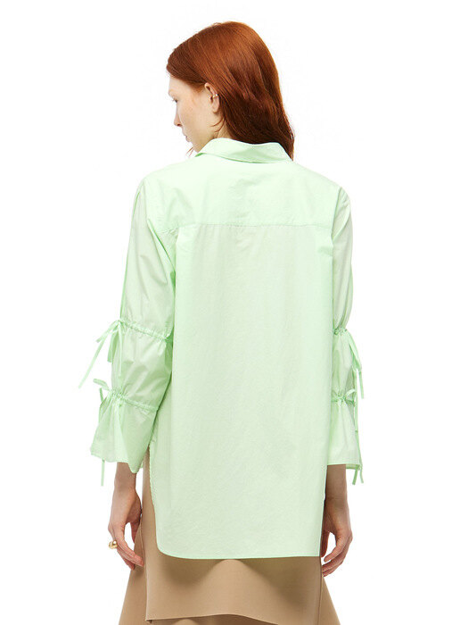 Blurry Ribbon Blouse_Cool Mint