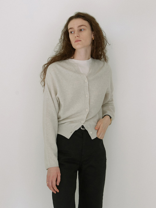 Cashmere whole garment round cardigan_6COLORS