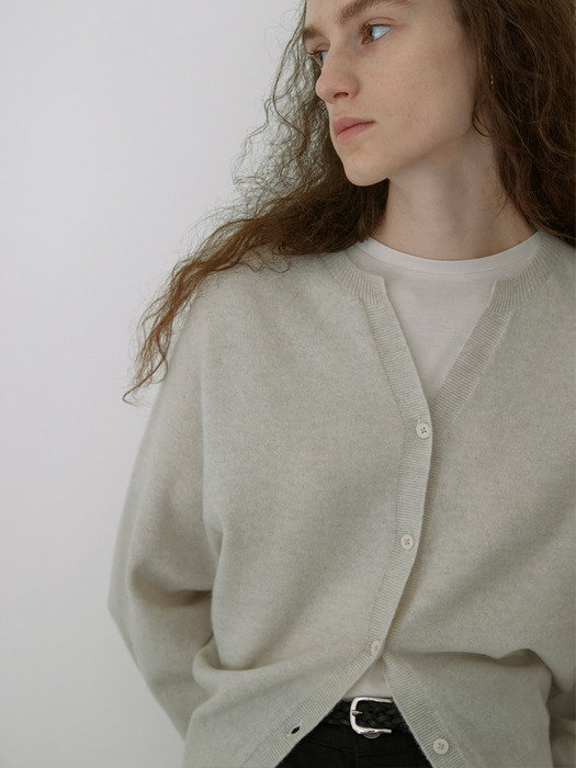 Cashmere whole garment round cardigan_6COLORS