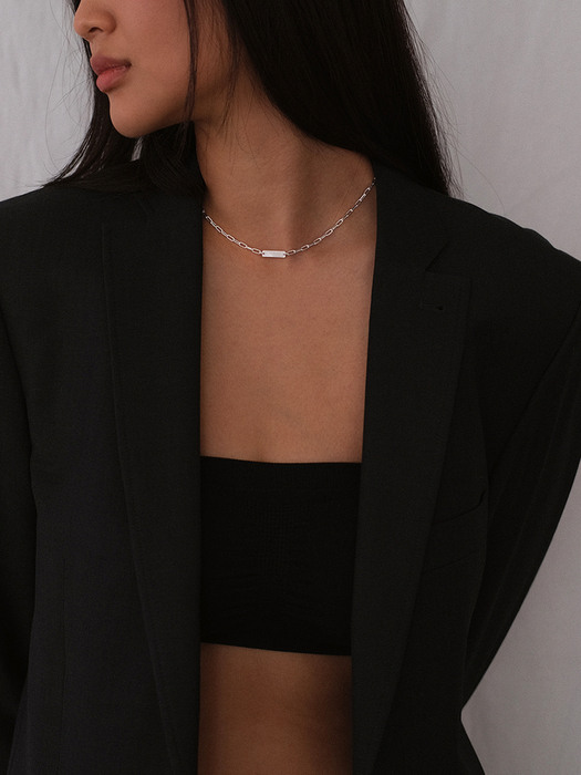 Basic Bar Necklace (silver925)(3color)