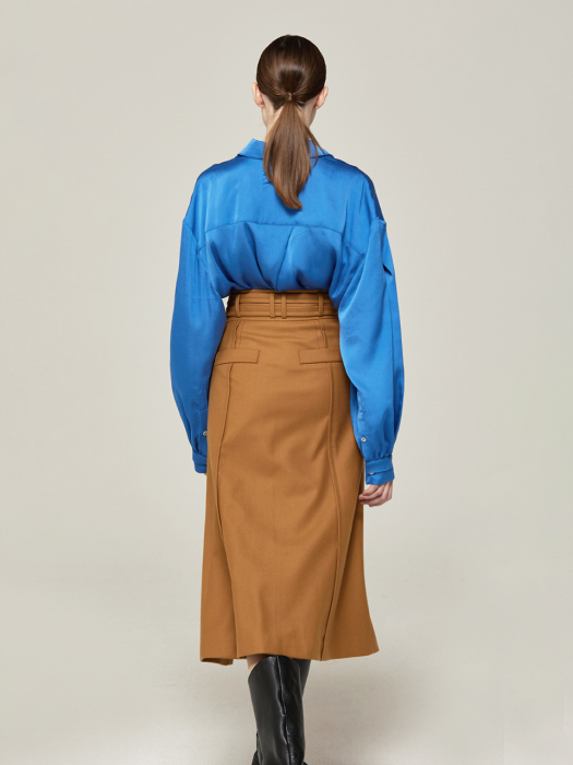 Belted Stitch Skirt (CAMEL)