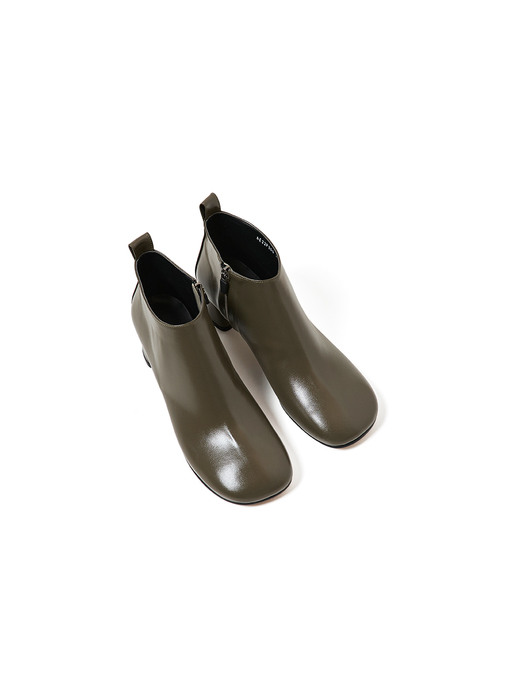 50mm Pebble Round Toe Booties (OLIVE)