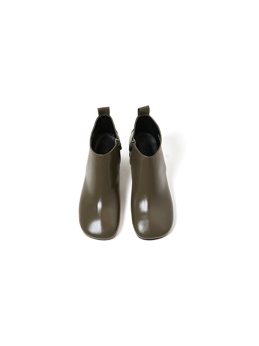 50mm Pebble Round Toe Booties (OLIVE)