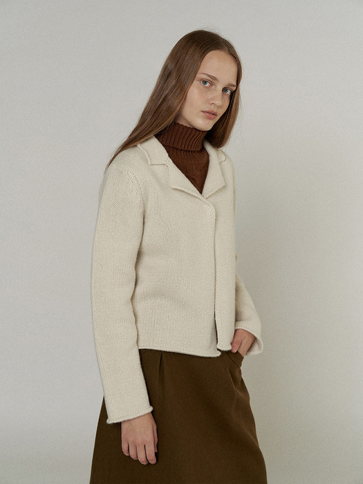 Naomi Wool Knit Jacket in Cream