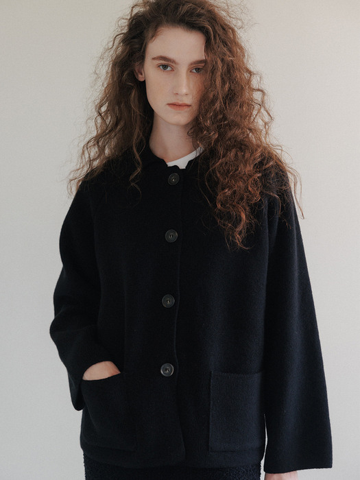 Wool Half Coat (Black)