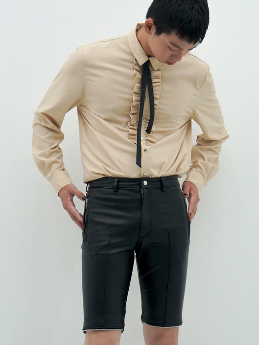 Multi-zippered Leather Slim-Leg Trousers(UNISEX)_UTH-FP31 