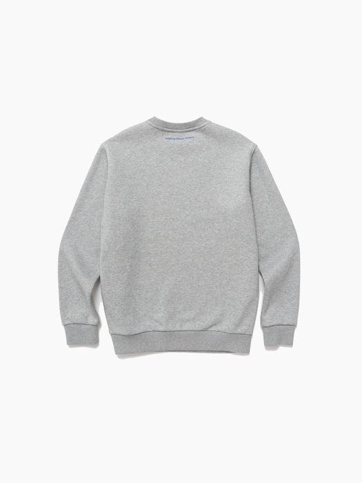 (기모) basic small logo color sweatshirt_Melange Grey
