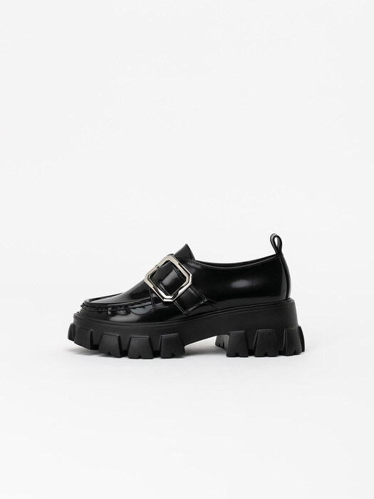 Stringer Monk Strap Lugsole Loafers in Black Box
