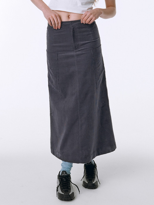Corduroy Long Skirt 001 - Penguin