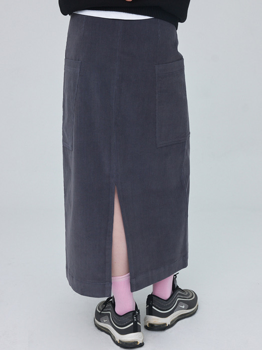 Corduroy Long Skirt 001 - Penguin