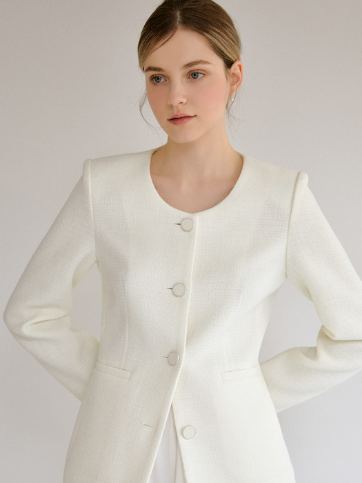 Simply tweed jacket (ivory)