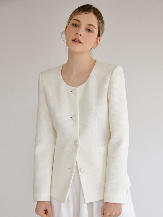 Simply tweed jacket (ivory)
