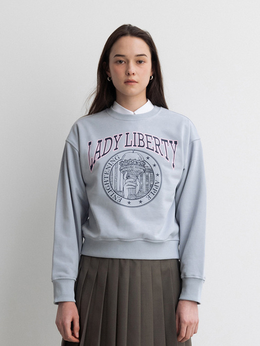 Lady Liberty Sweatshirt Pale Blue (JWTS3E900B1)