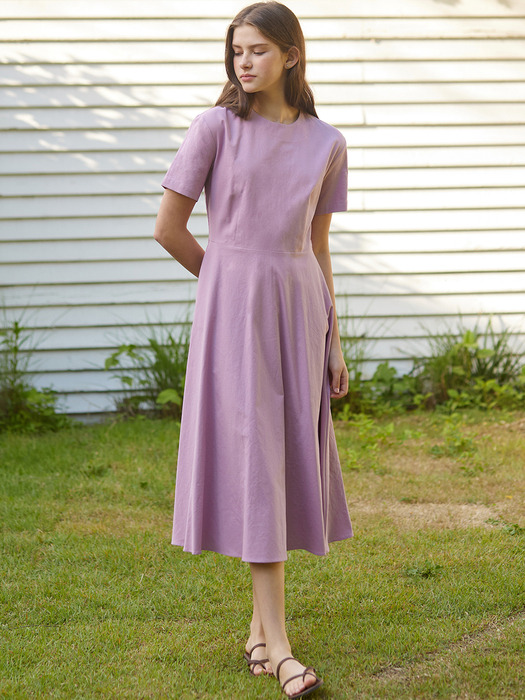 Linen Flared Dress - 8Color