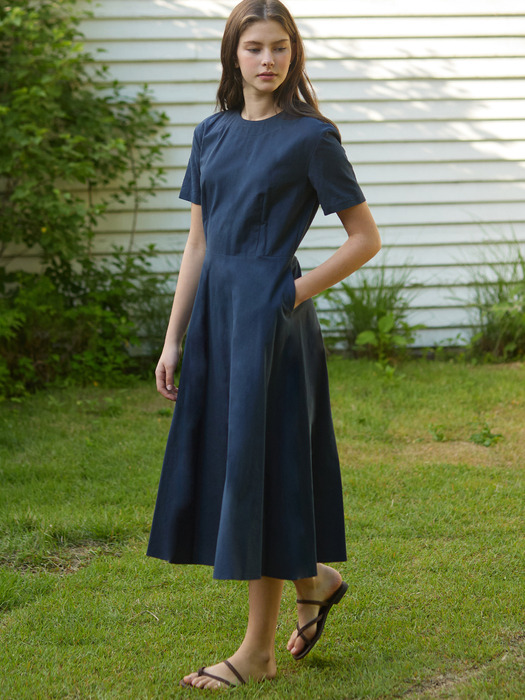 Linen Flared Dress - 8Color