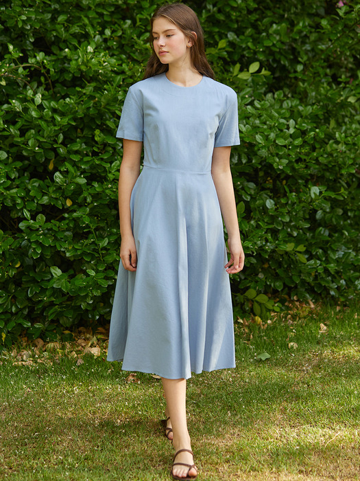 Linen Flared Dress - 8Color