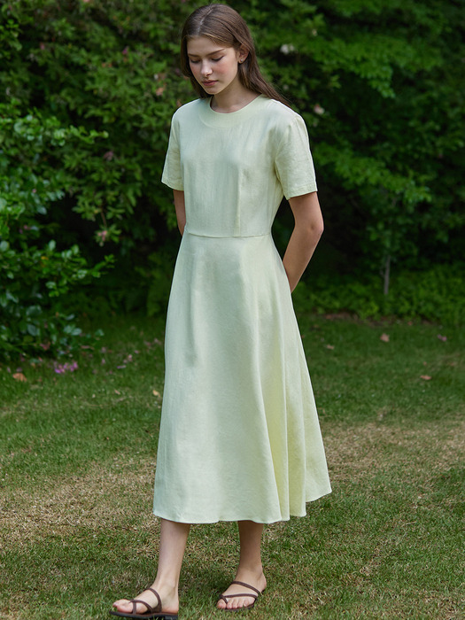 Linen Flared Dress - 8Color