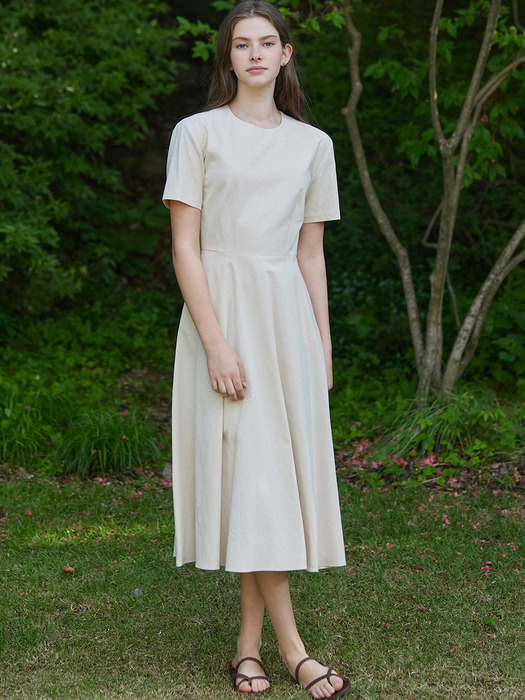 Linen Flared Dress - 8Color