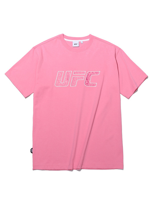 UFC 로고 모노그램 릴렉스핏 반팔 티셔츠  핑크 U2SSU2309PI