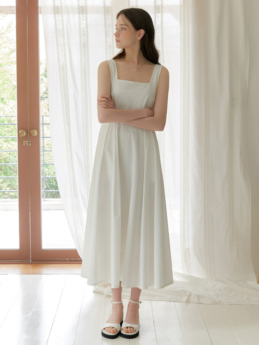 Sheer pintuck dress (white)