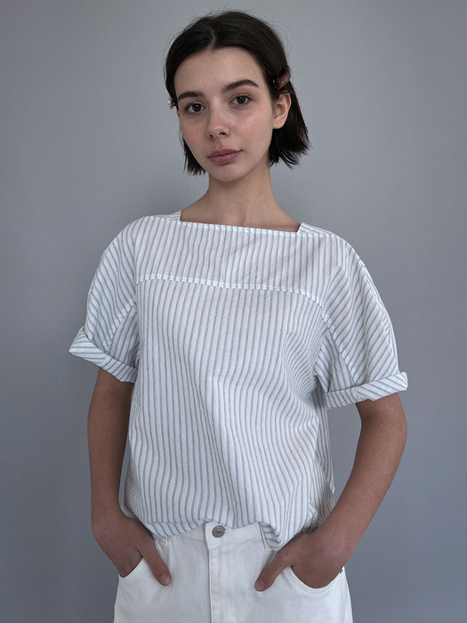 [SALT Label] SQUARE RIP BLOUSE_BLUE